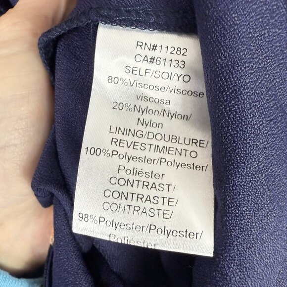 Adelyn Rae Navy Floral Embroidered Fit Flare Dress XL Sleeveless NWT Wedding - Picture 10 of 11